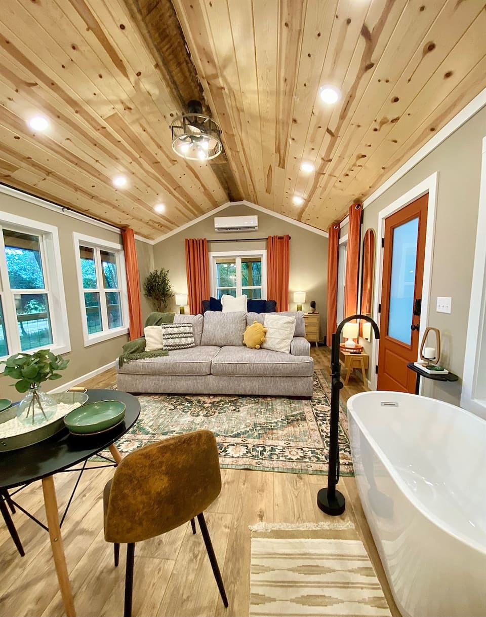 Bright interior at Riverbend Nook